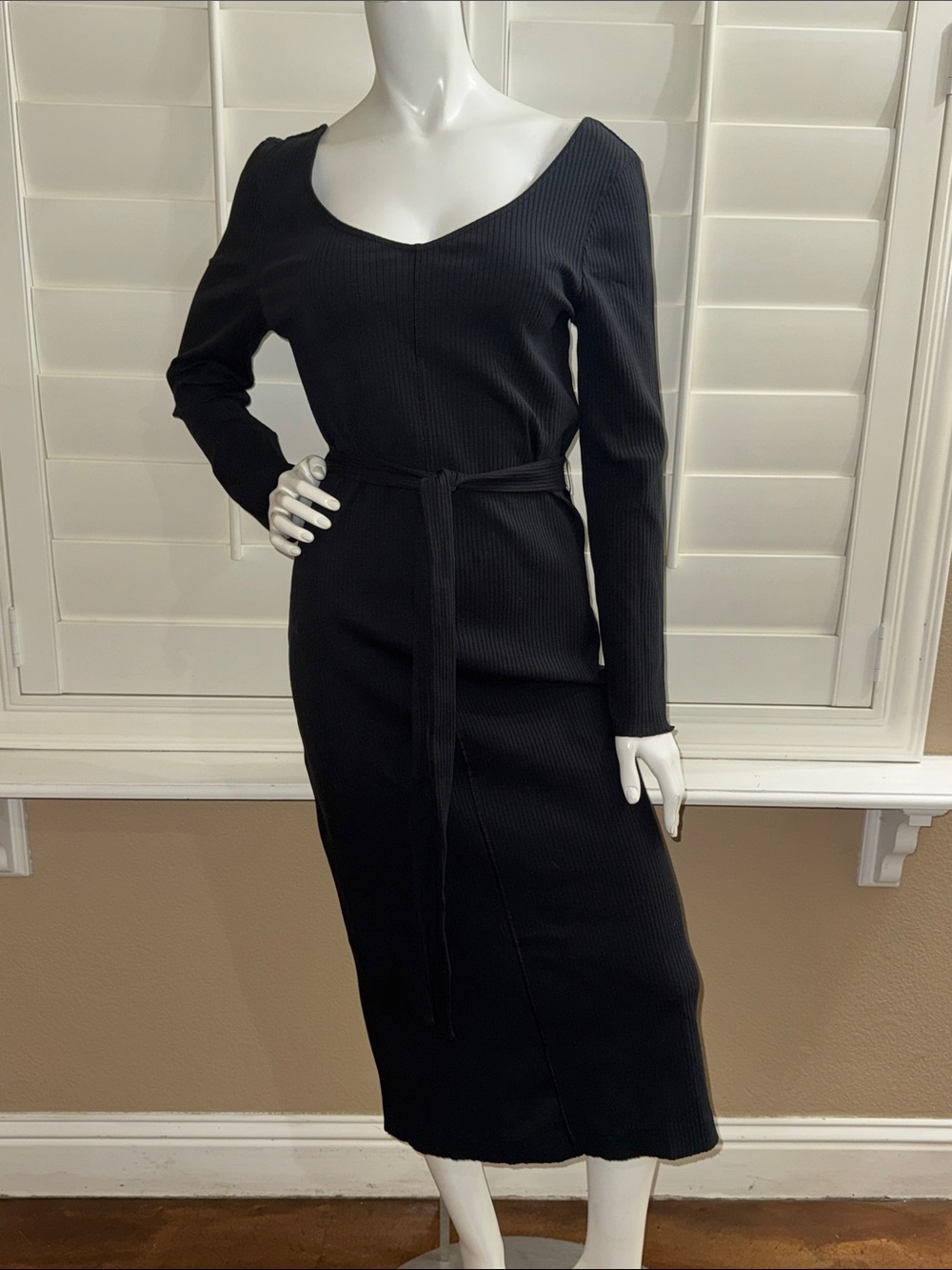 Pact Stretch Rib Jazz Dress Black